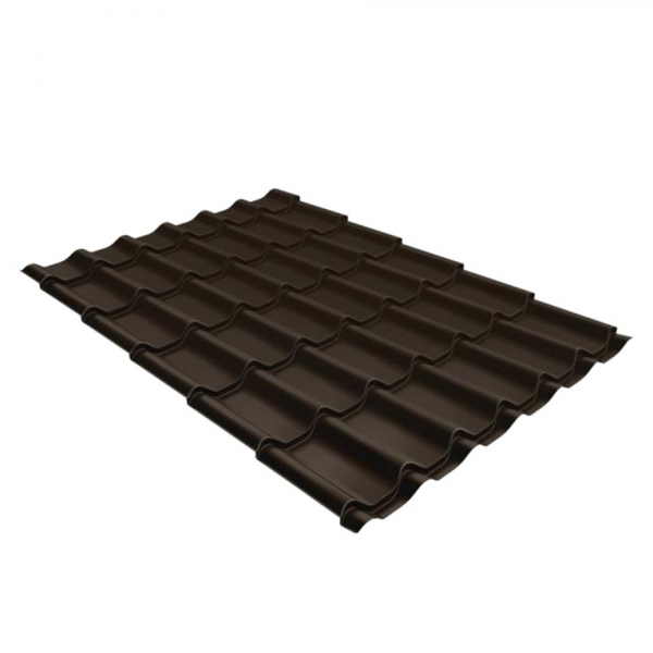 Металлочерепица 1,18х2,25 м 0,5 мм Grand Line Классик темно-коричневая RR 32 rooftop matte